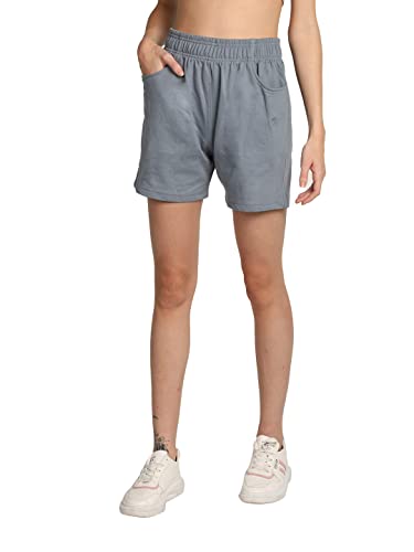 Image of CHKOKKO Women's Regular Cotton Regular Fit Plain Shorts for Women