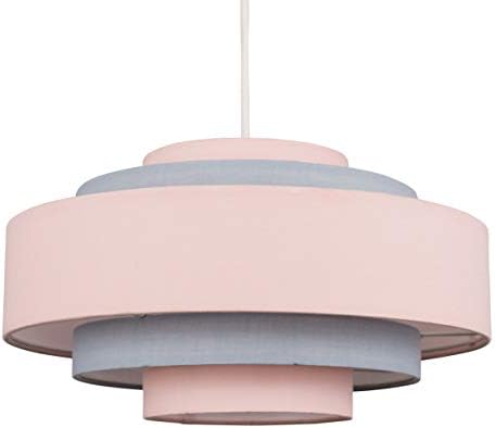 Modern 5 Tier Cylinder Ceiling Pendant Light Shade in a Pink Finish - Complete with a 10w LED Bulb [3000K Warm White]