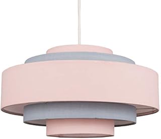 Modern 5 Tier Cylinder Ceiling Pendant Light Shade in a Pink Finish - Complete with a 10w LED Bulb [3000K Warm White]