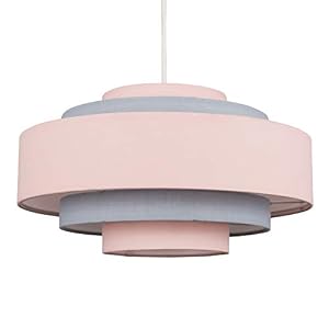 MiniSun | Modern 5 Tier Ceiling Light Shade in a Pink Finish | Pendant Lights, Home Décor & Improvement Essential | 35cm Shade Width