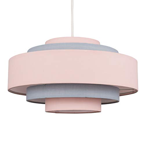 MiniSun | Modern 5 Tier Ceiling Light Shade in a Pink Finish | Pendant Lights, Home Décor & Improvement Essential | 35cm Shade Width