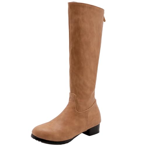 Bottes d'équitation bout rond femme confortables genou mode hiver Gicoiz