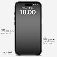 WIIUKA Hülle für iPhone 15 Pro, Leder aus Deutschland, Lederhülle extra Dünn, Premium Handyhülle, Case, Qi, Vintage Schwarz – Ansicht 3