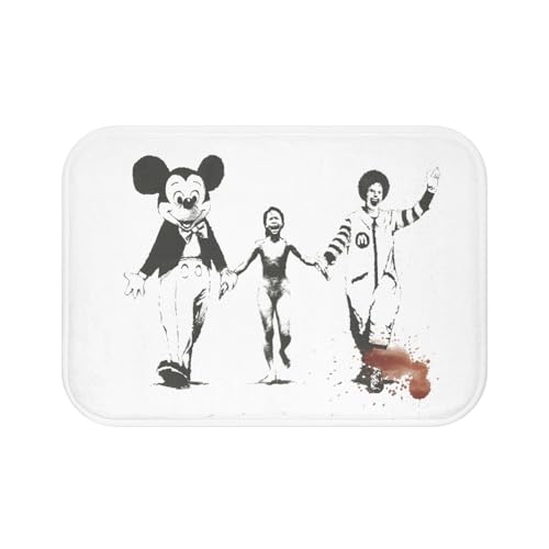 Fabulous Tapis de Salle de Bain Banksy Napalm Mickey Ronald Guerre Vietnam - Dimensions: 60 x 40 cm