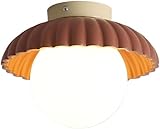LKJOZCR 1-Light Ceiling Lamp, G9 Single Head Interior Decoration Flush Mount Ceiling Light Fixture, Round Glass Lampshade Close to Ceiling Lamps, Corridor Corridor Balcony Lighting(Red)