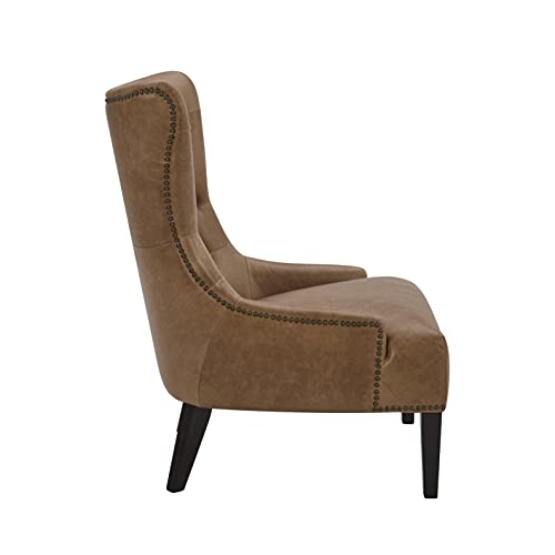 Amazon Brand – Stone & Beam Kingsolver Tufted Leather Living Room Accent Chair, 28''W, Cognac #TOP3