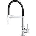 Tap for Kitchen Sinks with a Pull-Out spout and Spray Function from Franke Lina semi-pro - Chrome/Black - 115.0626.085