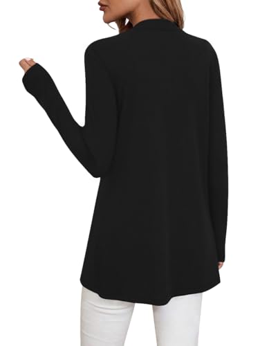Sweet Hearts Long Sleeve Black Cardigan for Women- Lightweight Open Front Knit Sweaters Women’s Kimonos Fall Duster4
