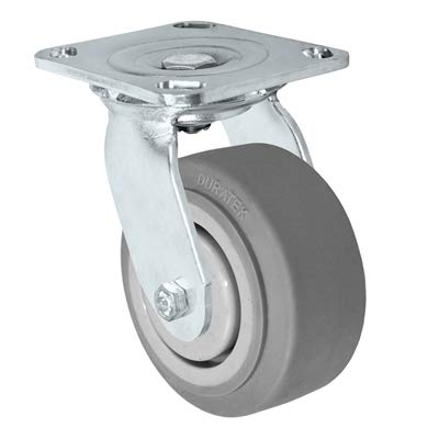 CasterHQ - 5" x 2" Stainless Swivel Caster - Thermo Plastic Rubber Wheel - 350 lbs Cap
