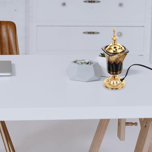 Brûleur de parfum électrique vintage noir en céramique pour table