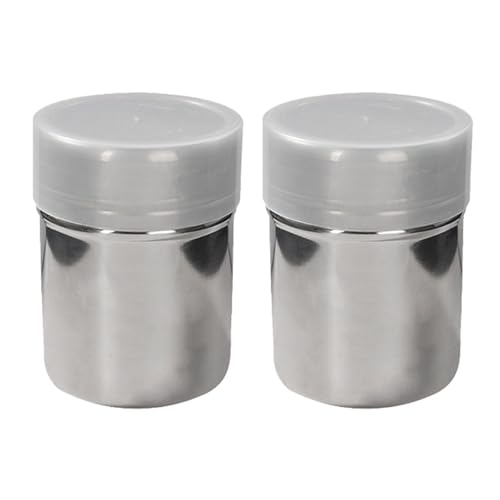 2 Piezas Espolvoreadoras Azúcar Hielo,Cacao en Polvo Azúcar de Inoxidable Espolvorear Acero Hervidor Dispensador Hierro Jarabe Ahorrador,Polvo Polvero Tamizador para Chocolate Especia Perlado Harina