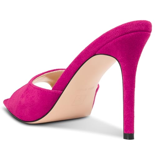 Image of TNYNFBEB Womens Stiletto High Heel Pointed Open Toe Sandals Mules Shoes Slingback Slip-on Prom Party Dress Summer 3.9 Inches Heels