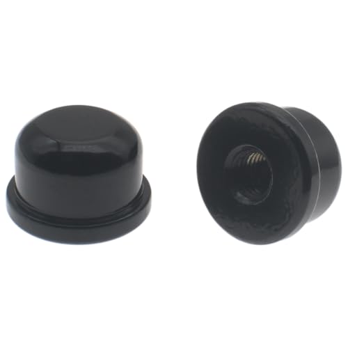 Image of 2 Pcs Solid Lamp Finials Caps 1 /4-27 Lamp Finial Knob Lamp Accessories Tapped of Tops for Lamp Shade Holder Harp (Black)
