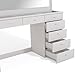 Boahaus Serena LARGE Makeup Vanity with Hollywood Lights Built-in, 7 Drawers, Hollywood Mirror, Hairdryer Hanger, Glass Top, Crystal Ball Knobs, White Vanity Makeup Desk for Bedroom, 58''Hx47''Wx17''D