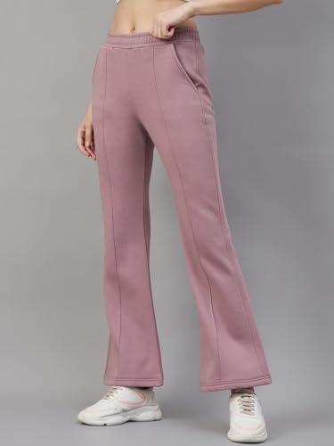 Image of 98 Degree North Women Flared Fleece Track Pants-GL1315-ALMOND