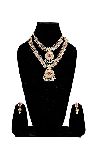 Image of ewellery Sets for Women Gold Plated Combo of Two Traditional Necklace set for women Jewellery set with Earrings For Girls /Women