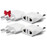 4 Pack European Travel Plug Adapter, Unidapt US to Europe Plug Adapter, European Adapter Type C Pin Adaptor, Outlet Converter America USA to Europe Italy Spain Germany France EU, Power Plug, White