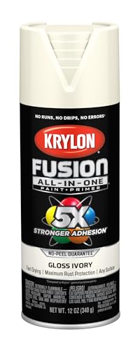 Image of Krylon Fusion All-In-One Adhesive Spray Paint for Indoor /Outdoor Use, 12 oz, Ivory