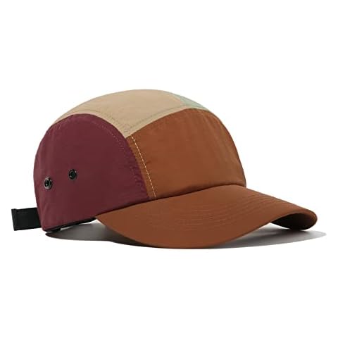Croogo 5 Panel Hats Quick Dry Baseball Cap Curved Visor Hat Urban Street Camper Cap Waterproof Dad Hat Umpire Cap,Brown-ABC01 Cover