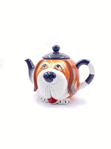 Jameson & Tailor Exquisite Handbemalte Tiermotiv Hund -Teekanne: Genuss in Stil