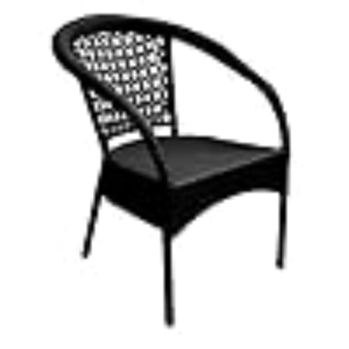 Image of D-8 Outdoor Indoor Furniture Garden4 Seating (4 Chairs, 1 Table Set) Balcony Furniture Coffee Table Set (Black)