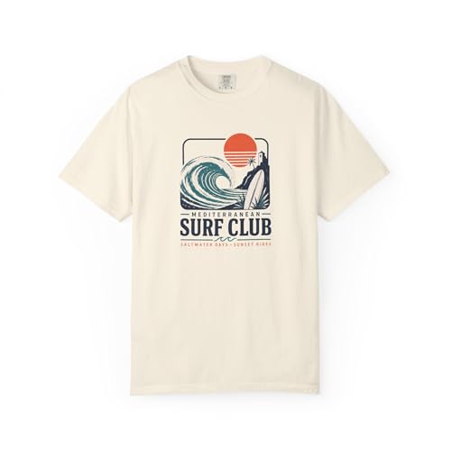 T-Shirt Mediterranean Surf Club Unisexe à col rond pour l'été