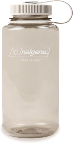 Image of Nalgene Monochrome BPA-Free Recycled Reusable Water Bottle for Backpacking, Hiking, Gym - 32 oz Shatterproof, Cotton (Pack of 6)