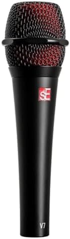 SE Electronics V7 BLACK Studio Grade Handheld Supercardioid Microphone with Shock Mount (Black)