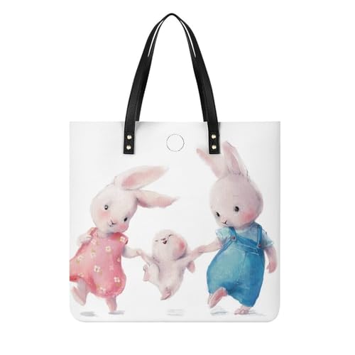 Sac shopping Joli Lapin : cabas toile 39x39cm pour femme