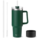 40 oz Tumbler with Handle | Stainless Steel Insulated Tumblers with Lids and Straw | Insulated Trave