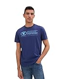 T-Shirt in Unifarben mit Logo-Print auf der Brust