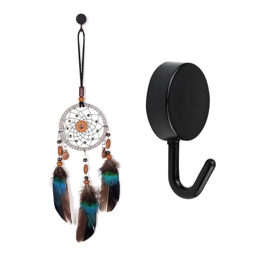 1 pieza de adorno colgante atrapasueños, 1 pieza de gancho negro, atrapasueños hecho a mano, decoración de la habitación atrapasueños, colgante atrapasueños