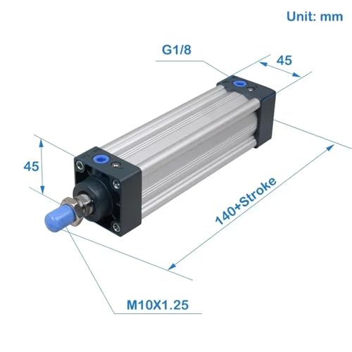 Vérin pneumatique SU32 à double effet robuste en aluminium pour usine - 5
