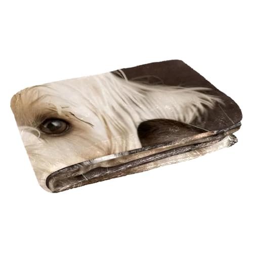 Couverture imprimé Yorkshire Terrier blanc linge de lit aux finitions soignées 150x100