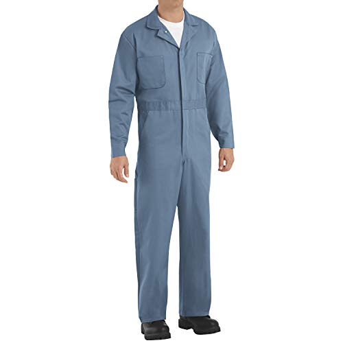 Red Kap Men's Button Front Cotton Coverall, Postman Blue, 58