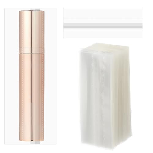 500 Pieces Heat Shrink Wrap Bands, Clear Perforated Shrink Band Clear PVC Heat Shrink Wrap Bags for Perfume Sample, Lip Balm Tube, Essential Oil Bottle, Easy to Use (1.3 x 3.3 Inch)