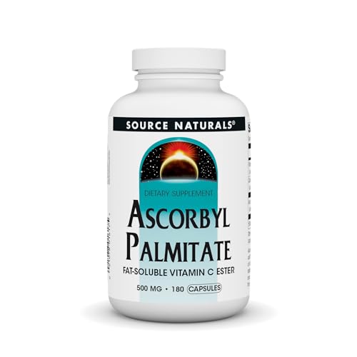 Source Naturals Ascorbyl Palmitate 500mg Fat-Soluble Vitamin C Ester Supplement - 180 Capsules