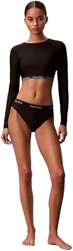 Calvin Klein Damen Rashgaurd LV00Q61128 Schwimm- Top, Schwarz (Schwarz), XS-4