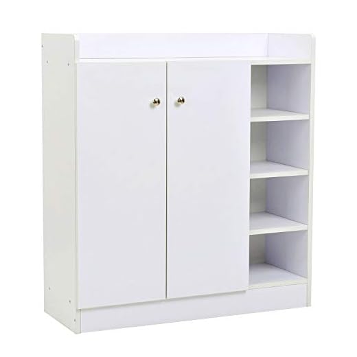 Zapatero Mueble Armario 2 Puerta Estanteria Zapatos 4 Baldas Interior y 4 Baldas Exterior 80x30x90cm