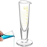 Baluue Graduated Cylinder 10ml Glass Measuring Cup with Pour Spout, Conical Measuring Cylinder for Liquid Dispenser Lab Precise Measurement for Science Teaching Tool