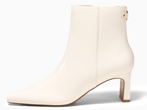 Image of Coutgo Womens Ankle Boots Chunky Heel Closed Toe Booties Side Zipper Winter Dress Shoes