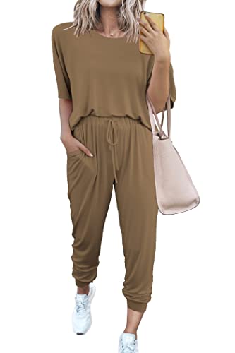 PRETTYGARDEN Women's Two Piece Sets 2025 Summer Spring Jogger Pants Travel Vacation Lounge Outfits Airplane Matching Clothes
