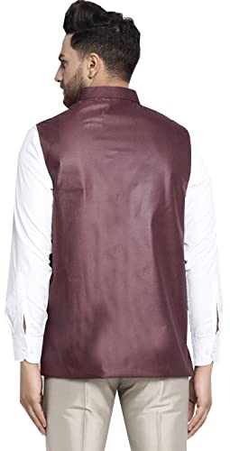 Maple Clothing Men's Nehru Jacket Solid Color Indian Traditional Vest Modi Waistcoat Bandhgala3