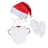 choyaxo Christmas Santa Costume Accessory Including Christmas Hat Face Mask Glasses Gloves for Men Women Christmas Cosplay Dress up