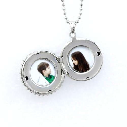 Colar Relicário Pingente Artesanal Azul Para Foto