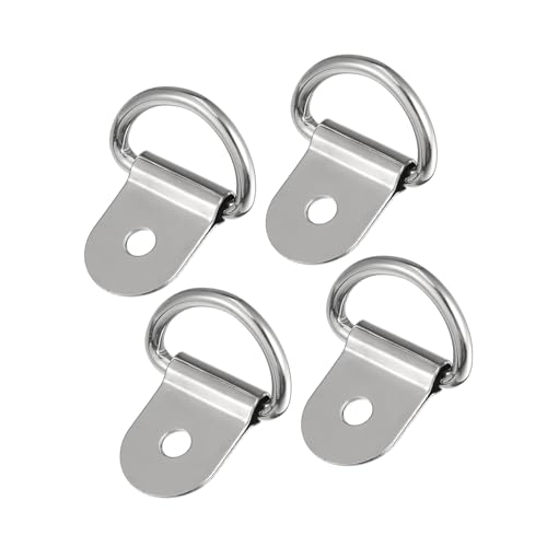 REPAIROCK 4pcs D Ring Tie Down Anchor 3mm Diameter D Rings Anchor Lashing Ring for Trailer Truck Boat RV ATV SUV Vehicle Cars Silver Tone Auto Replacement Parts
