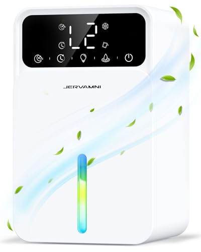 JERVAMNI Deshumidificador, Deshumidificadores Bajo Consumo Silencioso Pequeño con Pantalla LCD |...