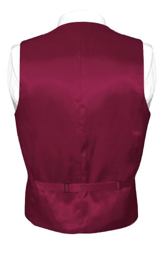 Biagio Men's Burgundy Silk Vest and Tie Set #TOP8