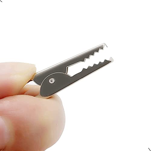 Threebulls 20Pcs 2" / 51Mm Metal Alligator Clip Spring Clamps Test Line Crocodile Clip Silver Tone Alligator Clips Nickel Plated Crocodile Clamps #TOP5