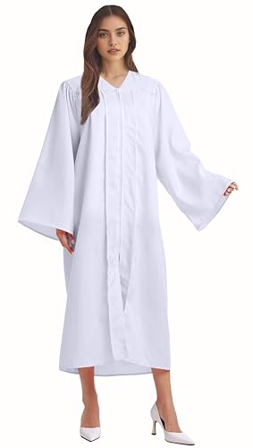 GradGlory Unisex Matte Choir Robe for Church Baptism Officiant Confirmation Costume Graduation Gown Judge Pastor Robes